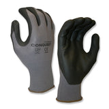 6905 Conquest Coated Machine Knit Glove - Medium - 13 Gauge Gray Nylon/Spandex Shell Black Nitrile/Polyurethane Palm Coating CE/EN388:4131 | 12 Pairs