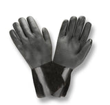 Cordova 5114J Black Double Dipped Gloves, Etched Grip, Jersey Lined, 14-Inch, Large, 12-Pack