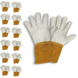 Cordova Standard Grain Cowhide Mig-Tig Gloves, 4-Inch, Russet Split Gauntlet, 12-Pack