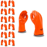 Cordova 5700G Hi-Vis Orange Cold Weather Gloves, Single Dipped, Foam Insulated PVC, Smooth Finish, 12-Inch, Large, 12-Pack Bulk Thermal Gloves