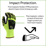 Cordova 7735 OGRE Impact High-Visibility Work Gloves, Padded Nitrile Coating, Reinforced Thumb, Flexible, Comfy, Heavy-Duty