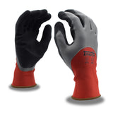 Cordova Tandem Gloves, 15-Gauge, Red Polyester Shell, 3/4 Two-Layer Sandy Latex Coating, 12-Pack