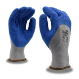 Cordova 3996S Cor-Grip Xtra Gloves, 10-Gauge, Gray Poly/Cotton Shell, 3/4 Blue Latex Palm Coating, Small, 12-Pack