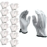 Cordova 8500XL Premium Grain Goatskin Driver Gloves, Unlined, Shirred Elastic Back, Keystone Thumb, X-Large, 12-Pack,Brown