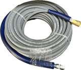 Pressure Washer Hose 3/8" x 100' w/Quick Connect, Non-Marking, Vinyl Bend Restrictors, 1-Wire, Commercial Grade, Max Pressure: 4500 PSI, Max Temp: 250 (Not for Steam use)
