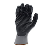 Cordova Cor-Touch II 13-Gauge Gloves, Gray Polyester Shell, Black Flat Nitrile Palm Coating, 12-Pack