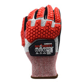 Cordova Machinist 3734TPR 13-Gauge Gloves, HPPE/Glass Shell, Black Sandy Palm Coating, Reinforced Thumb Crotch, TPR Protectors, Cut Level A4, Touchscreen Fingertips