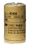 3M Stikit Gold Paper Disc Roll, 216U, 01434, 6 in, P400 grade, 175 Discs Per Roll, Automotive Abrasive Disc