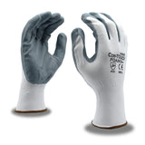 Cordova Cor-Touch II 13-Gauge Gloves, White Nylon Shell, Gray Nitrile Palm Coating, 12-Pack