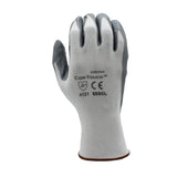 Cordova Cor-Touch 13-Gauge Gloves, White Nylon Shell, Gray Flat Nitrile Palm Coating, 12-Pack