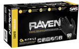SAS Safety 66519 Nitrile Raven Powder-Free Disposable Glove, X-Large Case of 1000 (10 boxes of 100 each)