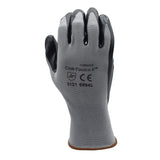 Cordova Cor-Touch II 13-Gauge Gloves, Gray Polyester Shell, Black Flat Nitrile Palm Coating, 12-Pack