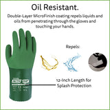 Cordova AG566 Oil-Resistant Gloves, 13-Gauge Polyester/Cotton, 12-Inch, MicroFinish Coating for Extra Grip and Oil Resistance, Abrasion Resistant, Comfy, Food Grade, Sanitized, Small, 12-Pack