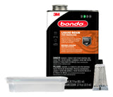 3M Bondo Fiberglass Resin 28.7 US Fl oz Filler with 0.37 Fl oz Hardener, Stage 2, Waterproof Formula for Repairing, Resurfacing, or Rebuilding Metal, Wood, Fiberglass or Masonry Surfaces (00402)