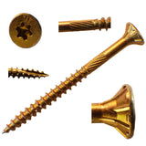 (3,500 Count) Big Timber YTX82 8 x 2-Inch Gold Star Flat Head Screws