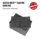 3M Scotch-Brite 7448 PRO Hand Pad - 6 in x 9 in Hand Sanding Pad - For Metal Surface Preparation, Removing Rust and Paint and Finishing