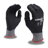 Cordova Conquest Ultra Gloves, Premium, Gray Nylon/Spandex Shell, Full Black Foam Nitrile/Pu Coating, 12-Pack