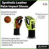 Cordova OGRE Gloves, Lime Green Spandex Back, Orange Synthetic Leather Palm, TPR Protectors, Silicone Grip, Neoprene Cuff