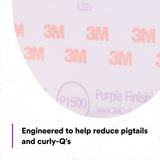 3M 3769 Hookit Purple 6" P1 Grit Dust-Free Finishing Film Disc