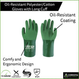 Cordova AG566 Oil-Resistant Gloves, 13-Gauge Polyester/Cotton, 12-Inch, MicroFinish Coating for Extra Grip and Oil Resistance, Abrasion Resistant, Comfy, Food Grade, Sanitized, Small, 12-Pack