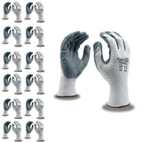 Cordova Cor-Touch II 13-Gauge Gloves, White Nylon Shell, Gray Nitrile Palm Coating, 12-Pack