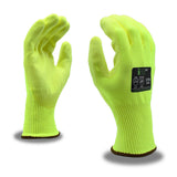 Cordova 3704 High-Visibility Cut-Resistant Gloves, HPPE with Added Steel/Glass Fibers, 13-Gauge, Polyurethane Coating for Grip, ANSI Cut Level A4