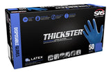 SAS Unisex Thickster Powdered Latex Disposable Gloves - 10 Boxes / 50 Ea. 500 Gloves TotalGloves
