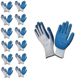 Cordova Cor-Grip III Gloves, 10-Gauge, Gray Poly/Cotton Shell, Blue Latex Palm Coating, 12-Pack