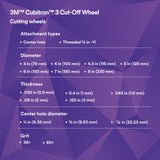 3M Cubitron 3 Cut-Off Wheel, ANSI, Precision Shaped Grain, for Autobody and Marine Sheet Metal, Stainless Steel Tubing, Exhaust Pipes