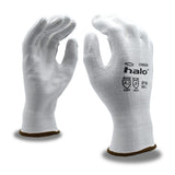 Cordova 3710XL Halo Gloves, White 13-Gauge HPPE Shell, White Polyurethane Palm Coating, ANSI Cut Level A2, X-Large, 3-Pack