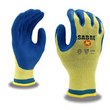 Sabre Gloves, 10-Gauge, Cct Core Technology Shell, Blue Latex Palm Coating, ANSI Cut Level A5, 12-Pack