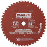 Freud Diablo DO748F Diablo Steel Demon 7 1/4 Inch 48-Tooth Titanium Carbide TCG Ferrous Metal Cutting Circular Saw Blade w/ Perma Shield Non-Stick Coating and Laser Cut Stabilizing Vents