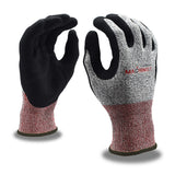 Cordova 3734 Machinist 13-Gauge Gloves, HPPE/Glass Shell, Black Foam Nitrile Palm Coating, ANSI Cut Level A4