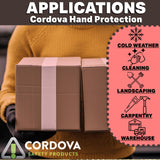 Cordova 1600 Red Lined Gloves, Slip-On Style, Brown Jersey, Large, 12-Pack