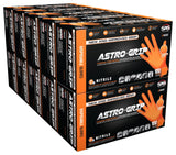 SAS Astro-Grip Powder-Free Exam Grade Nitrile Disposable Gloves - 10 Boxes / 100 Each, Orange, 7 Mil XL