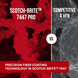 3M Scotch-Brite 7447B Pro Hand Pad, Very Fine Grade, Bulk Pack of 60, 6 in x 9 in, No Perforations, Aluminum Oxide, Load Resistant, General Purpose Sanding, Surface Activation, Pre-Paint Scuffing