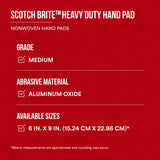 3M Scotch-Brite Heavy Duty Hand Pad 7440B, 6 in x 9 in, Pack of 40, Hand Sanding Pad - Metal Deburring and Finishing Pad - Coating and Corrosion Removal