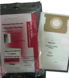 GK MicroPlus For Shop Vac 906-61-00 5 - 8 Gallon Medium Efficiency 712-05 Replacement Filter Bag For Everyday Dust44; Pack of 15