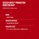 3M Scotch-Brite Production Hand Pad 8447, 6 in x 9 in, 20 pads per box, 3 boxes per case,Maroon