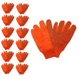 Cordova 2710 Hi-Vis Orange Canvas Gloves, Black PVC Dots, Orange Knit Wrist, Large, 12-Pack