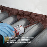 3M Fire Barrier Rated Foam FIP 1-Step, Maroon Color, 1-Step, Two-Part Urethane, Intumescent Foam, 12.85 fl oz Cartridge