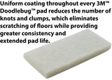 3M Doodlebug Utility Pad, 4-5/8" x 10", White, pack of 20 pads, Buffs and Cleans Glass, Ceramic Tile, Fiberglass, Floors, Swimming Pools