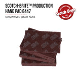 3M Scotch-Brite Production Hand Pad 8447, 6 in x 9 in, 20 pads per box, 3 boxes per case,Maroon