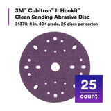 3M™ Cubitron™ II Hookit™ Clean Sanding Abrasive Disc, 31370, 6 in, 40+ grade, 25 discs per carton