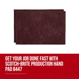 3M Scotch-Brite Production Hand Pad 8447, 6 in x 9 in, 20 pads per box, 3 boxes per case,Maroon