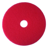 3M Red Buffer Pad 5100, Floor Buffer, Machine Use (Case of 5)