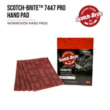 3M Scotch-Brite 7447B Pro Hand Pad, Very Fine Grade, Bulk Pack of 60, 6 in x 9 in, No Perforations, Aluminum Oxide, Load Resistant, General Purpose Sanding, Surface Activation, Pre-Paint Scuffing