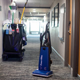 Powr-Flite Borelli Dual Pro Commercial Vacuum Cleaner, PV160-W14-U Model - Bagged Upright Vacuum Cleaner with HEPA Filtration - Heavy Duty Dual-Motor High Suction Power, 12-Foot Reach, 60 Ft Cord