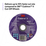 3M Cubitron 3 Cut-Off Wheel, ANSI, Precision Shaped Grain, for Autobody and Marine Sheet Metal, Stainless Steel Tubing, Exhaust Pipes