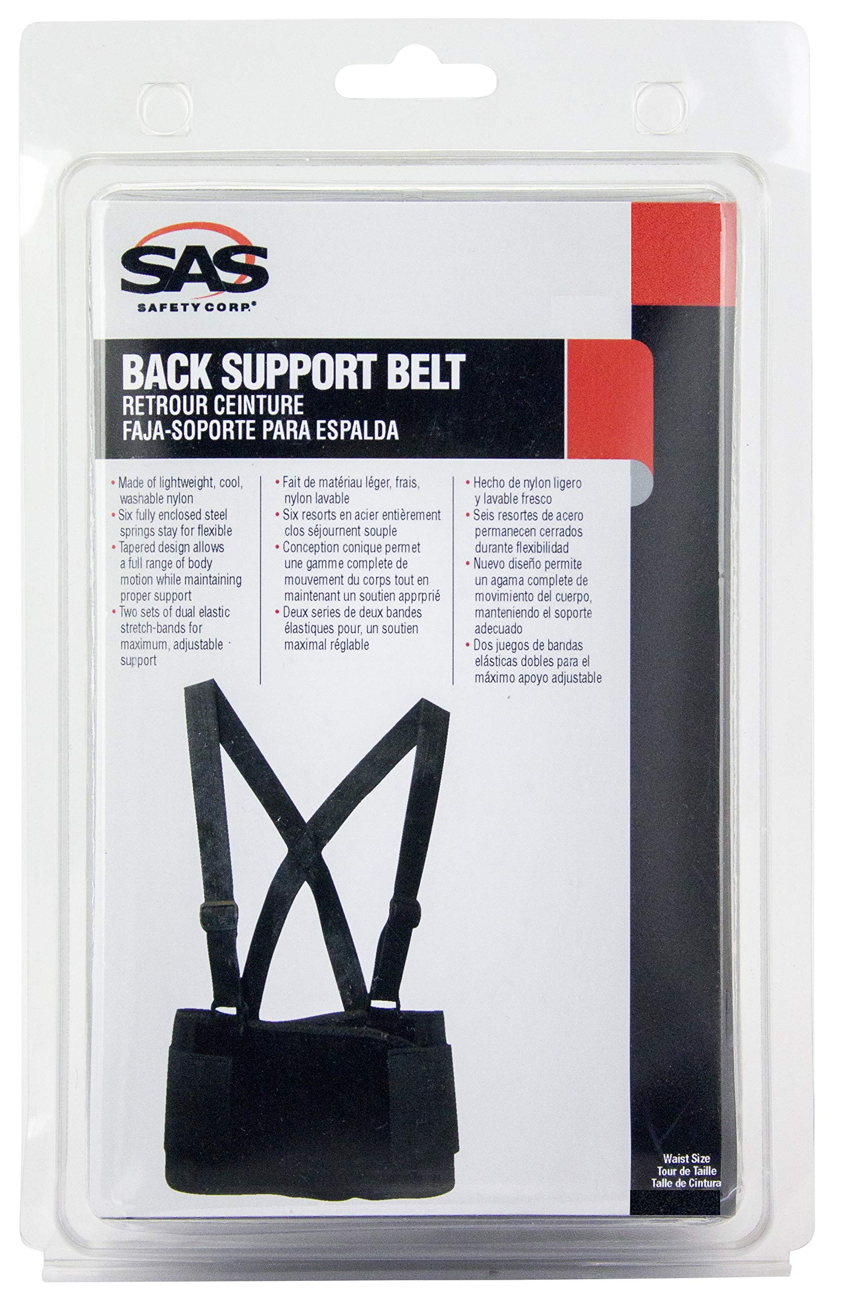 SAS Safety Corp Deluxe Back Support Belt | Lightweight, Cool